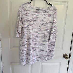 Pure Jill Women’s Large Printed Tunic Top Soft Knit Casual Minimalist